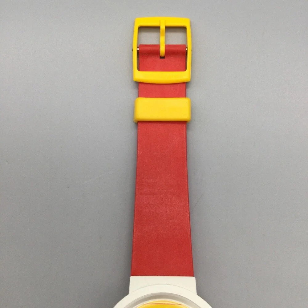 Coca-Cola Coke Mens Watch 35mm Multicolor Logo Dial Red Rubber New Battery